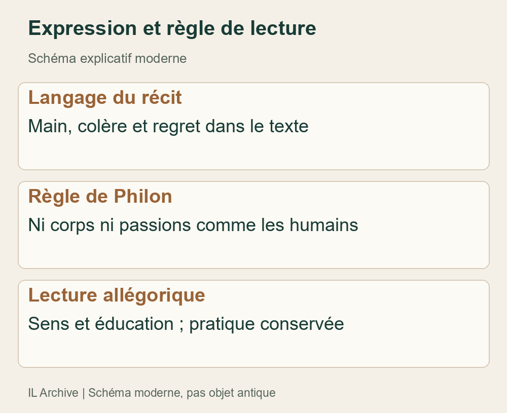 Schéma moderne de l’approche de Philon, pas règle de tout lecteur juif. La Migration d’Abraham refuse de négliger les lois en raison du symbole. [11][12]