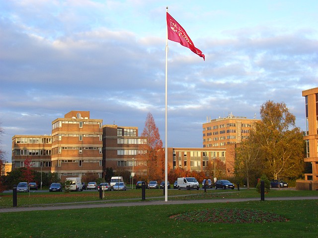 The Whiteknights campus of the University of Reading, with the Humanities and Social Sciences building, 10 November 2007. A view of the university associated with Ian Rutherford’s work