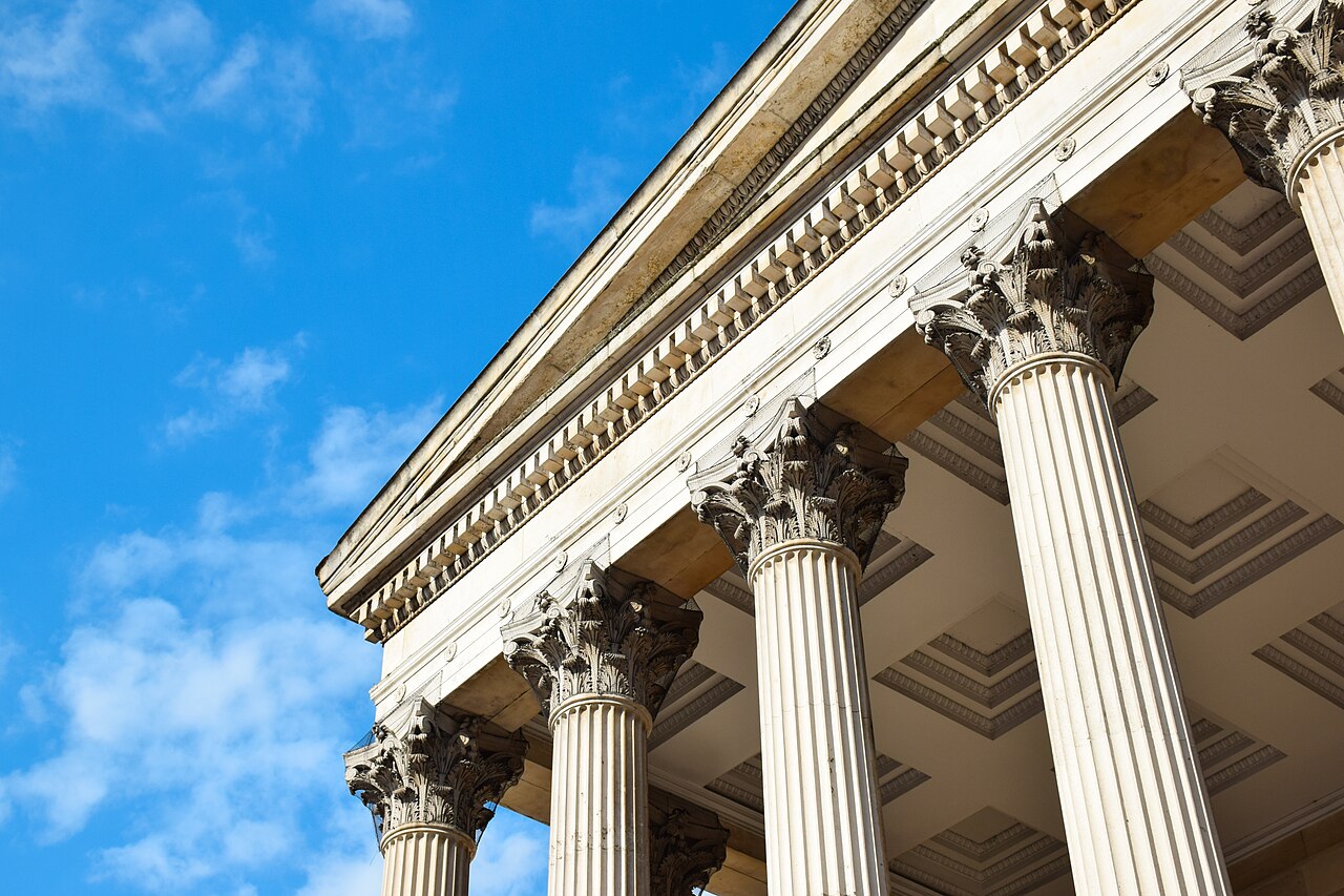 University College London portico, 25 March 2015. Institutional context for Erik van Dongen’s 2010 thesis; a later photograph,  not a portrait or identification of his office