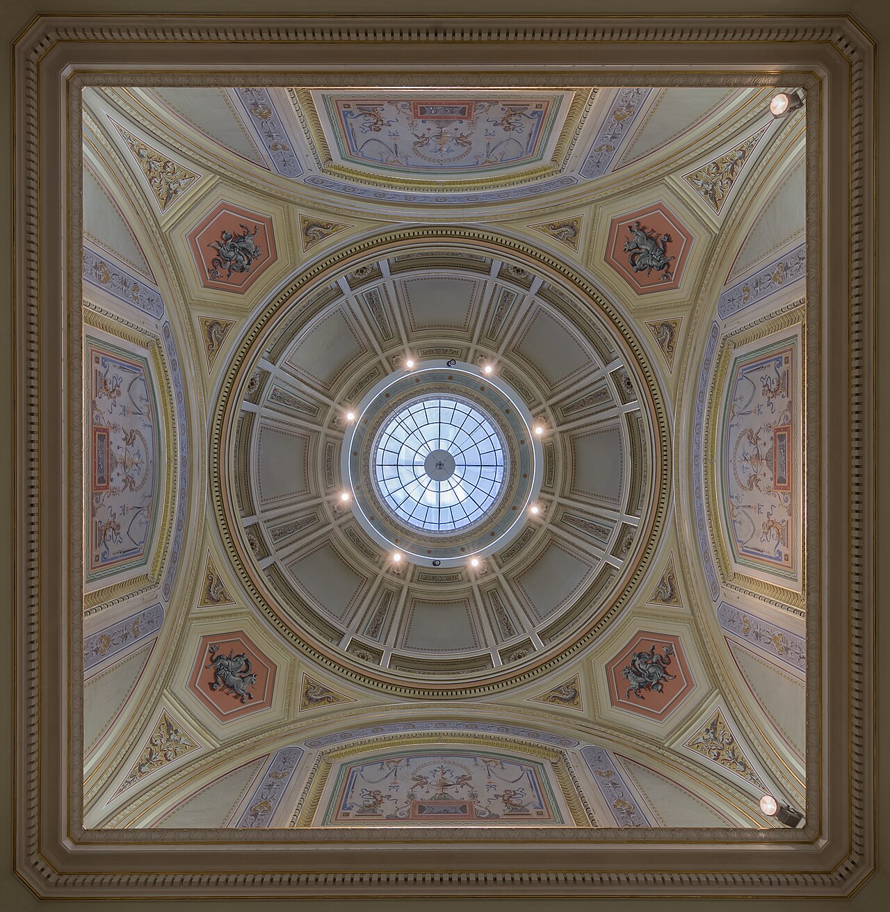 Vestibule dome in the University of Vienna’s main building, photographed in 2016. Institutional context associated with the scholar, rather than a portrait