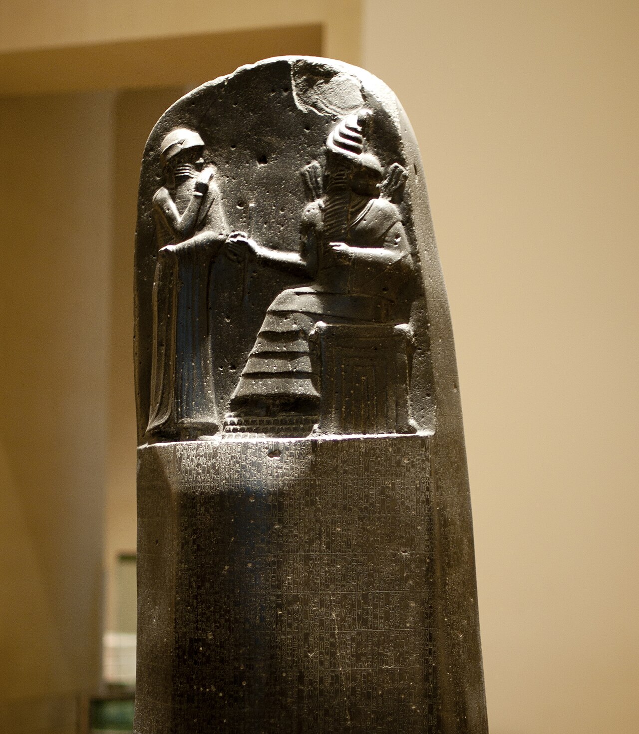 Top of Hammurabi’s stele, showing the Babylonian king before Shamash; eighteenth century BCE; Louvre, SB 8. An example from the world of Amorite-period kingdoms, not a collective portrayal of Amorites or their beliefs