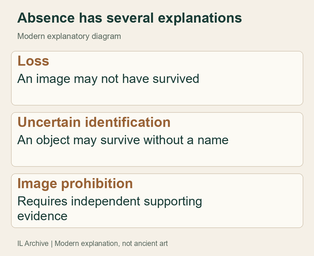 Modern diagram of different explanations for an unidentified image; not evidence that any one occurred at Ugarit